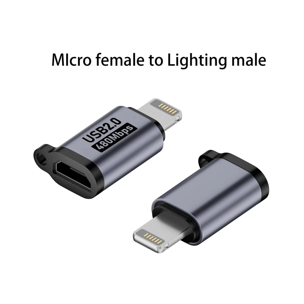 USB Adapter – Micro USB, Type-C & Mini USB Female Converter USB Plug Adapter Oasis Select Micro to Lighting