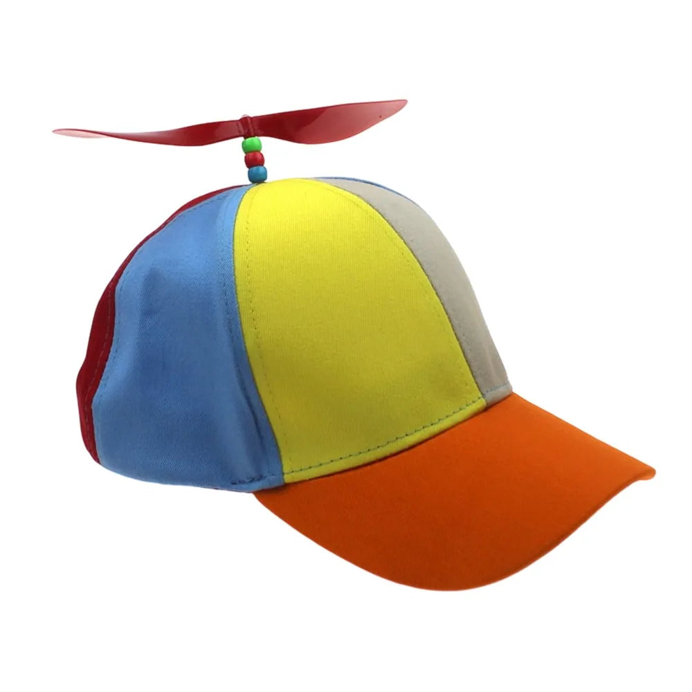 Casual Rainbow Baseball Cap Funny Helicopter Propeller Snapback Hat Bamboo Dragonfly Adventure Dad Hat Boys Girls Oasis Select Orange red 56-61cm