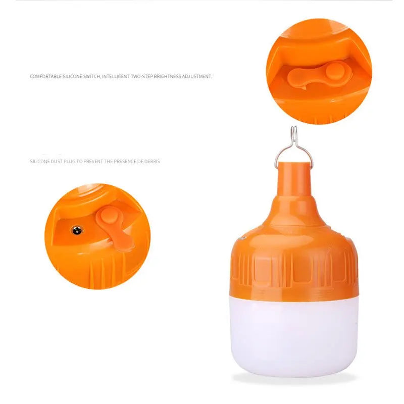 Rechargeable LED Emergency Light Bulb Portable USB Charging Hanging Lamp Waterproof LED Tent Light for Camping Night Market Oasis Select