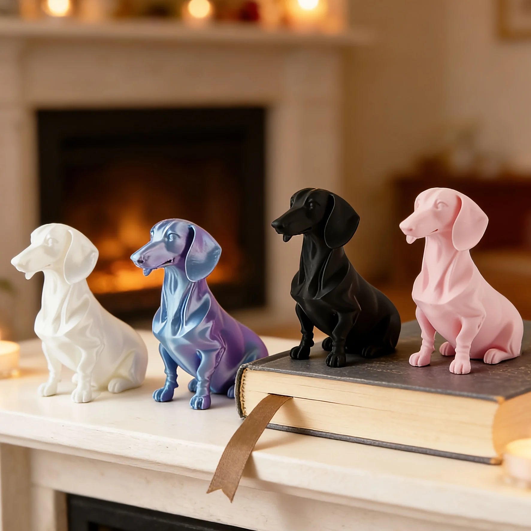 Sitting Dachshund Figurine cute Short-Leg Dog Statue Ornament for DIY customize Pet Lover Gift Modern Aesthetic Room Decor gifts Oasis Select
