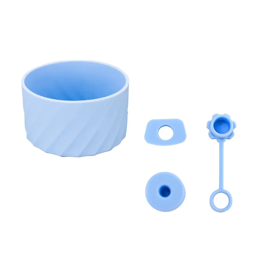 4Pcs Silicone Spill Proof Stopper Set for Stanley 40oz Cup Protective Boot and Straw Covers Reusable Water Bottle Accessories Oasis Select Blue