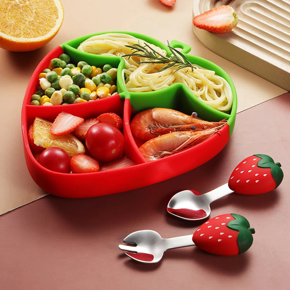 Cartoon Silicone Baby Feeding Set – 5-Piece BPA-Free Weaning Kit