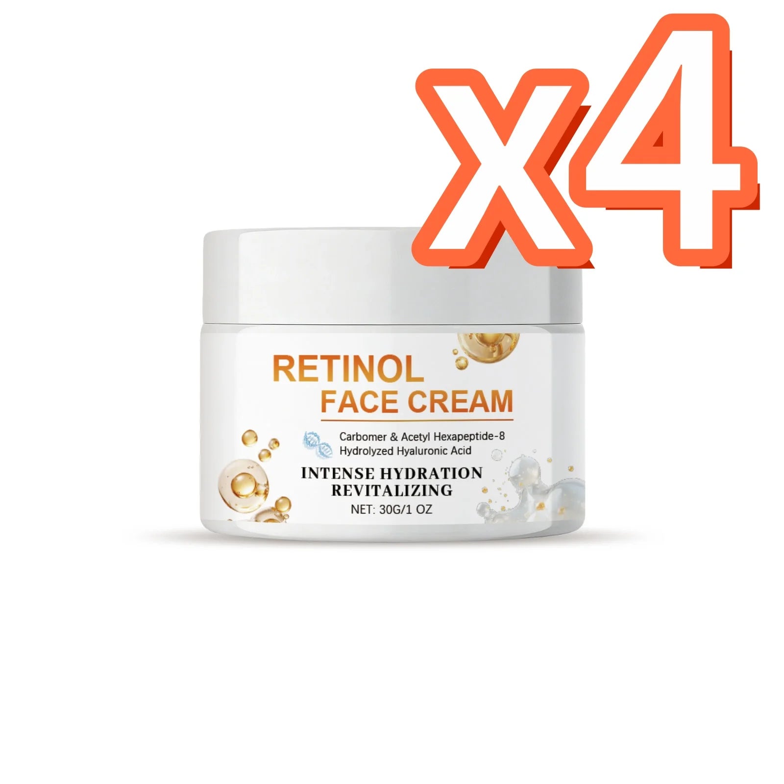 Retinol Face Cream Enhance Skin Firmness Deeply Hydrate Brighten Tone Repair Damaged Skin Barrier Hyaluronic Acid Facial Creams Oasis Select 30g Boxed X 4PCS