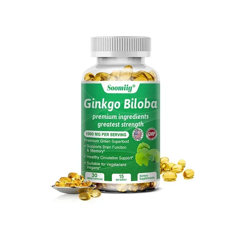 Ginkgo Biloba Capsules – Memory, Focus & Vision Supplement Herbal Supplement Oasis Select 30 count-1 bottle
