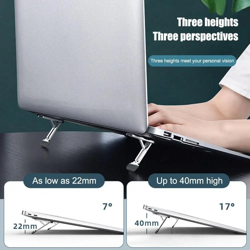 Mini Folding Laptop Stand – 3-Height Aluminum Phone Holder