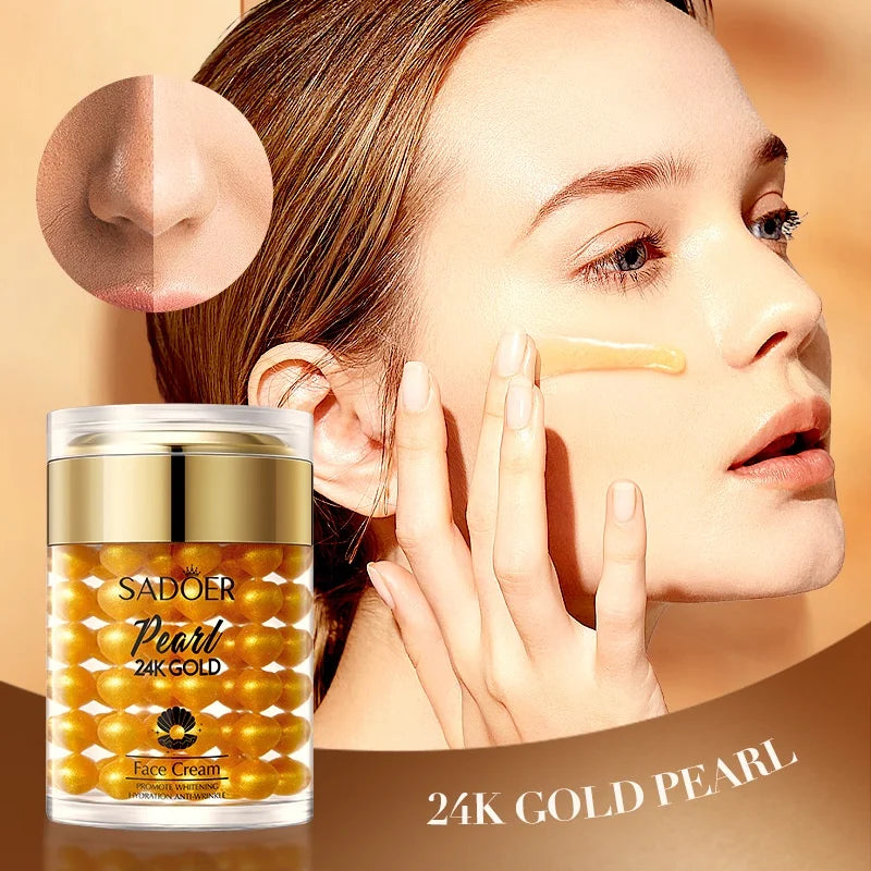 SADOER 24K Golden Pearl Collagen Facial Moisturizer for Whitening Moisturizing Anti -wrinkle Brightening Skin 60g Oasis Select Default Title