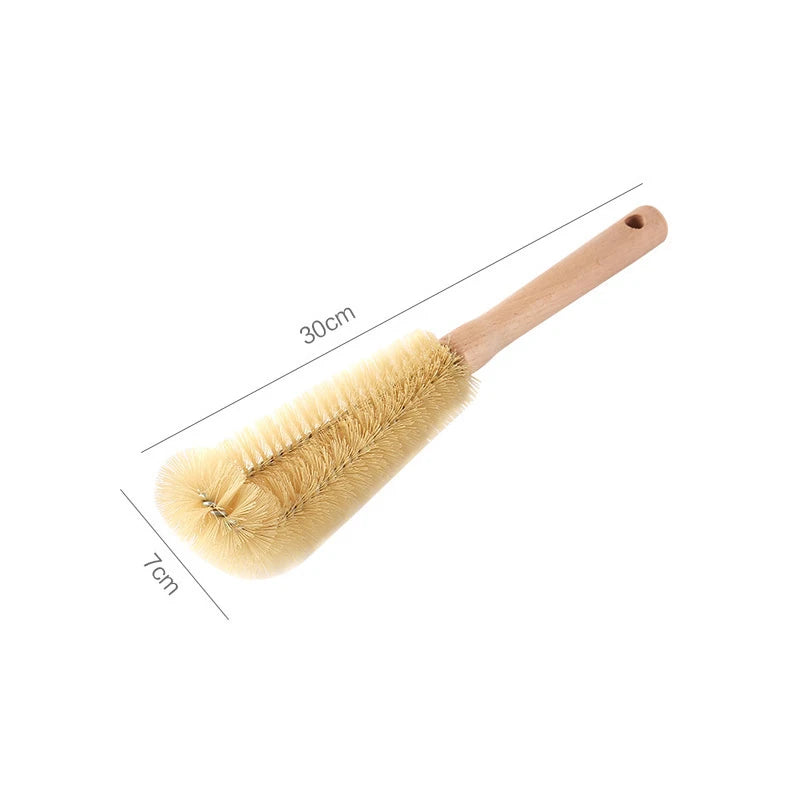 Wooden Bottle Cleaning Brush with Long Handle - Glass Scrubber for Stainless Steel Drink Bottles, Kitchen Tools,Cleaning Tools Oasis Select 30x7cm