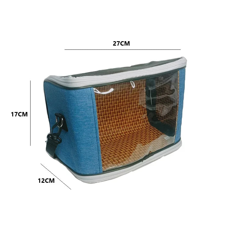 Super Portable Pet Bird Cage Parrot Carrier Travel Bag Breathable Lightweight Hamster Squirrel For Small Animals Pet Accessories Oasis Select Blue vine L