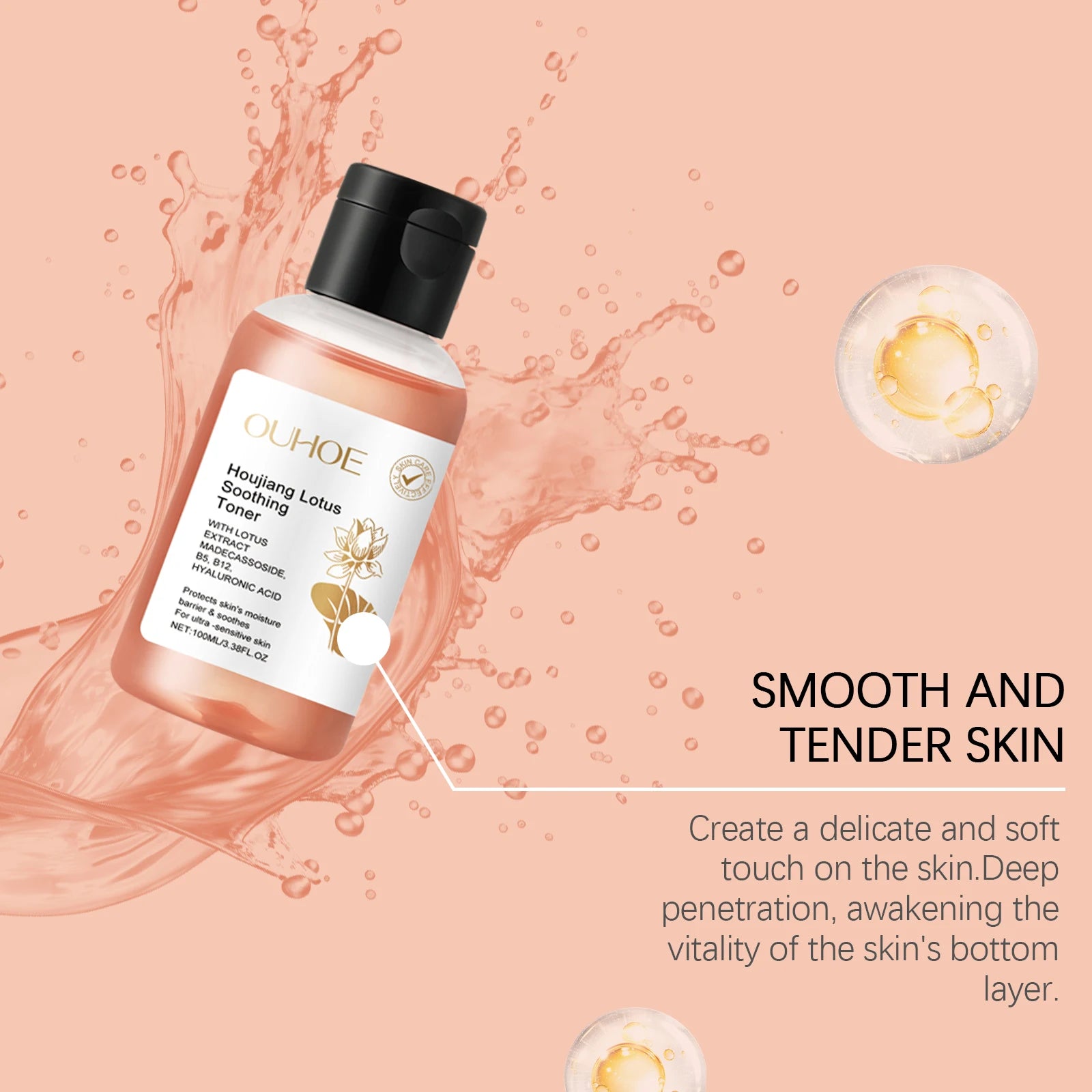 100ML Lotus Facial Toner Daily Moisturizing Reduce Dryness Enhance Smoothness Soothing Redness Softening Natural Face Care Toner Oasis Select