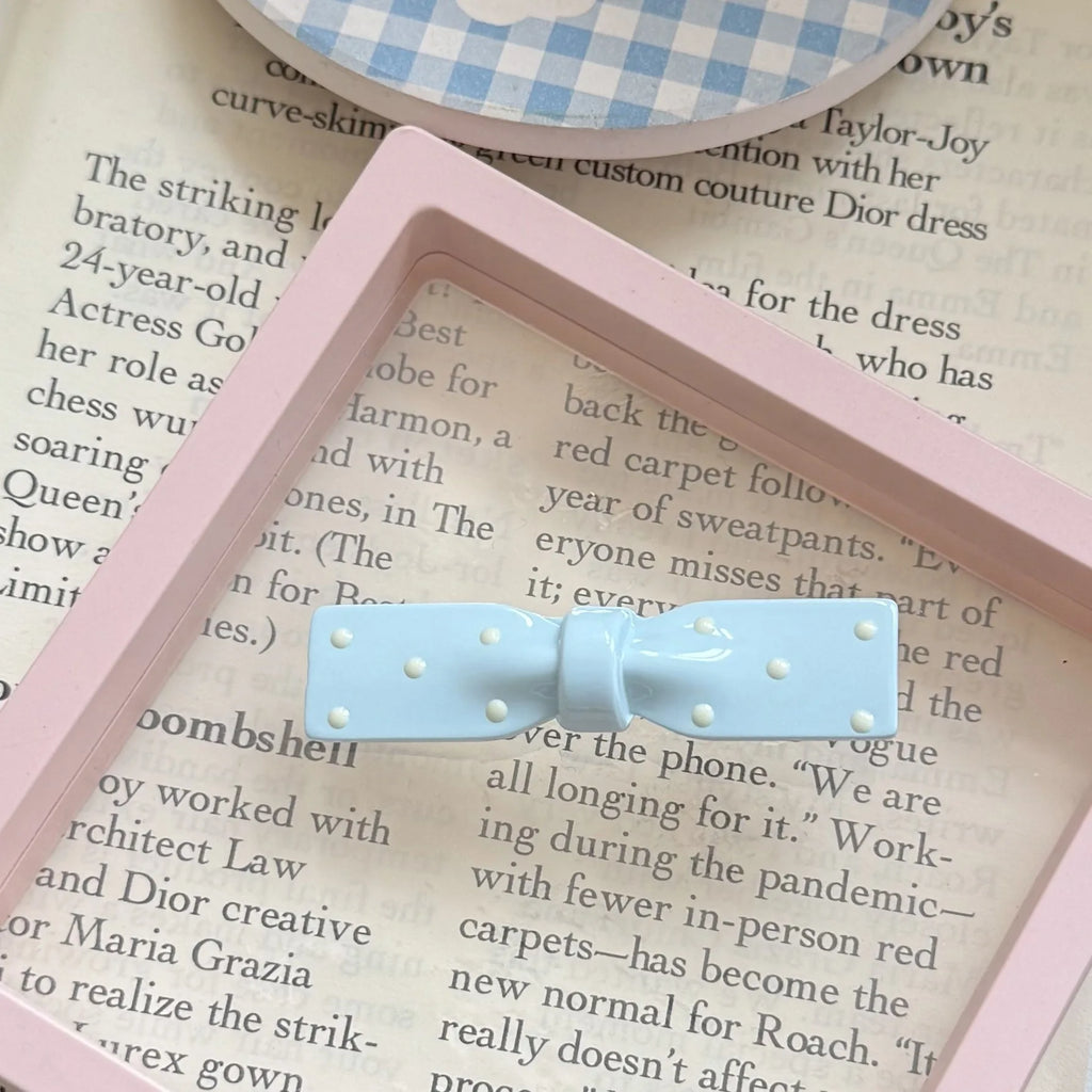 Cute Polka Dot Bow Hair Clip – Bowknot Barrette for Women & Girls