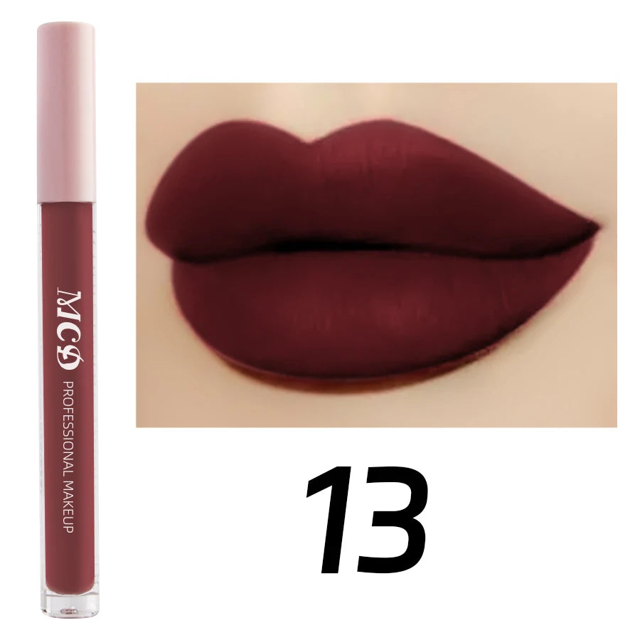 MCD Dark Brown Matte Velvet Liquid Lipstick – Waterproof Lip Gloss