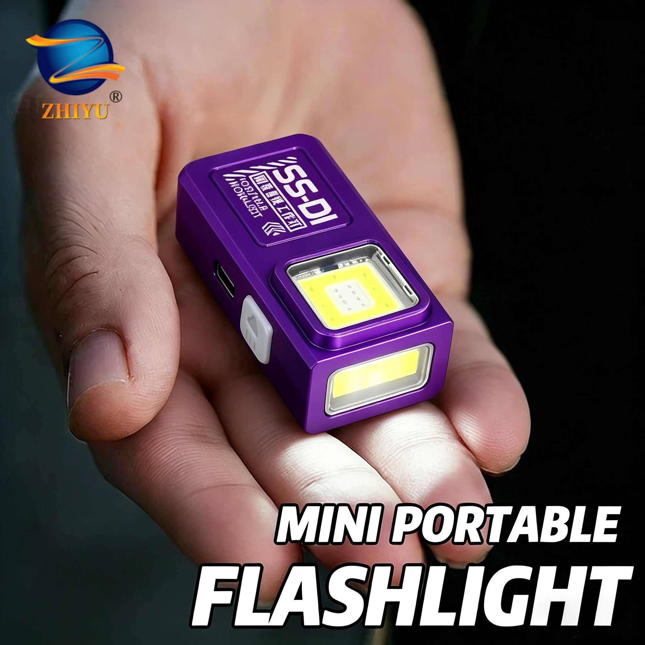 Mini COB LED Flashlight USB-C Rechargeable Magnetic Clip EDC