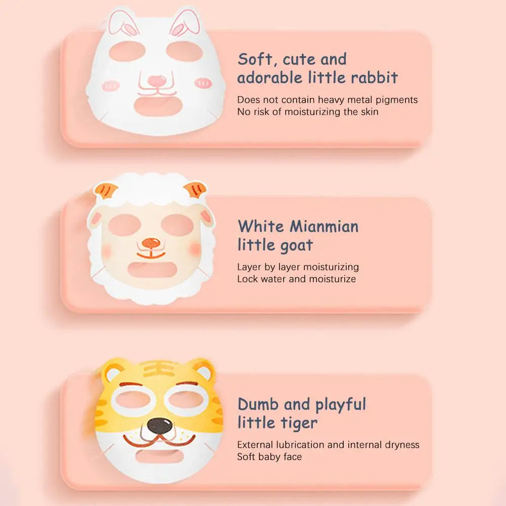 Cute Animal Cartoon Sheet Masks Childrens Spa Facial Masks Nourish For All Skin Types Gentle Moisturizing Brighten Mask Skincare Oasis Select