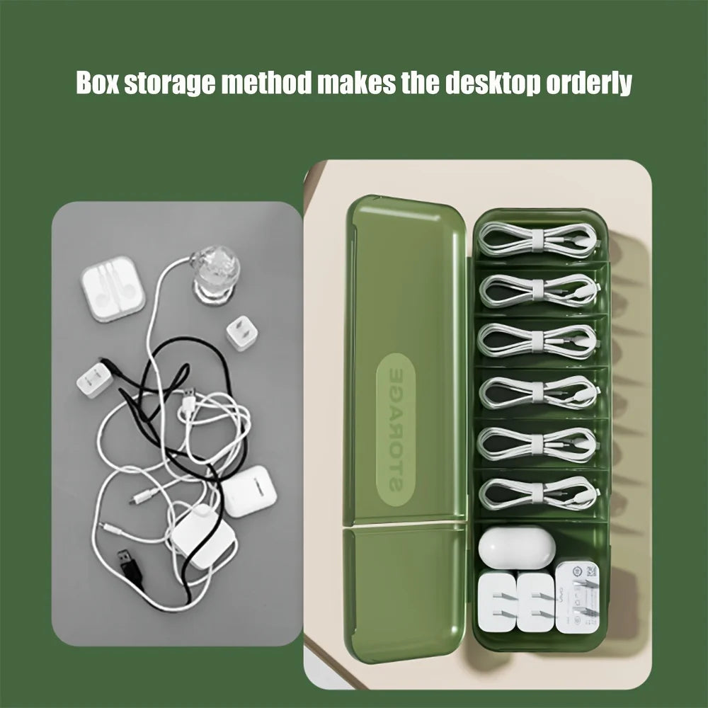 7-Compartment Cable & Charger Cord Organizer Storage Box