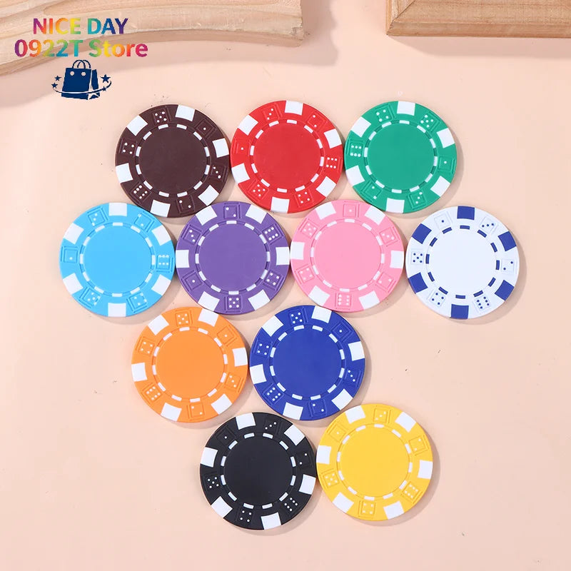 10 Pcs ABS Plastic Casino Texas Hold'em Metal Coins 11.5g Game Chip Set Accessories@#X Oasis Select