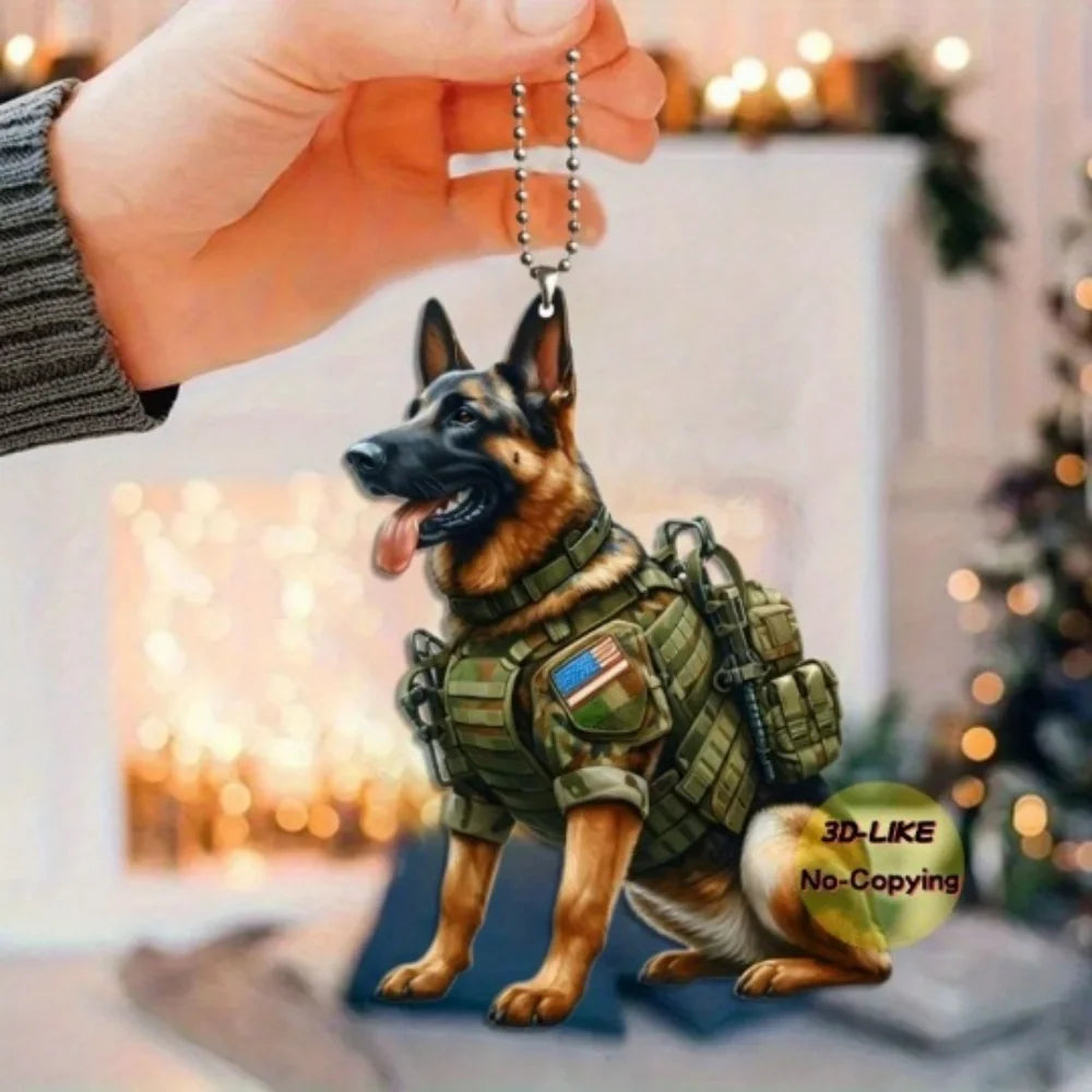 8cm Acrylic flat facing cat gun car pendant dog riding motorcycle backpack pendant home decoration angel pig handicraft 1Pcs Oasis Select 2