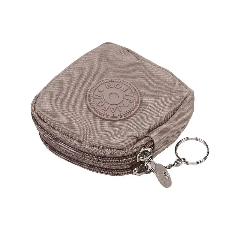Mini Nylon Waterproof Coin Purses Key Bag Wallets Portable Square Small Card Holder Zipper Zero Wallets Card Bags Headphone Bags Oasis Select Khaki
