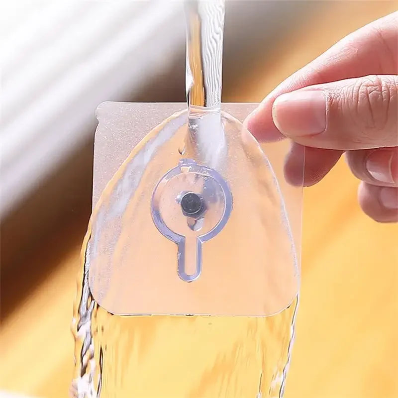 10-Pack Transparent Self-Adhesive Wall Hooks – No Damage Adhesive Wall Hooks Oasis Select