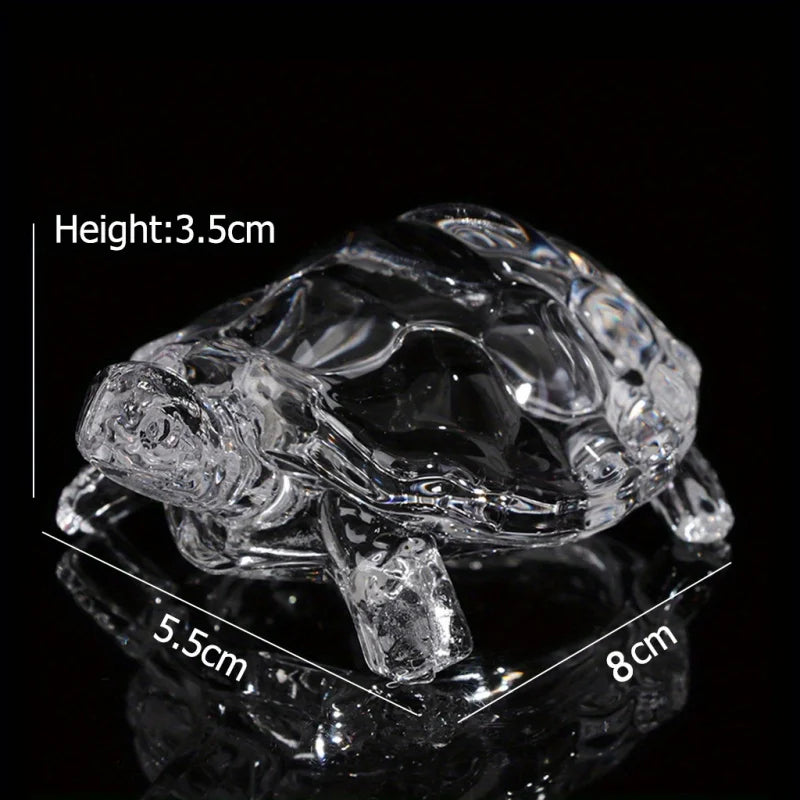 Lucky turtle ornament, crystal glass magical turtle statue light-catcher, Christmas gift mysterious power home office decoration Oasis Select