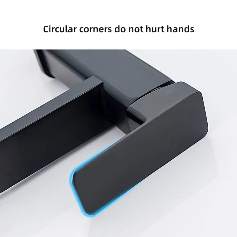 ABS Bathroom Faucet Hot Cold Mixer Tap Deck Mounted Basin Faucets Black Square Washbasin Sink Bathtub Faucet Oasis Select