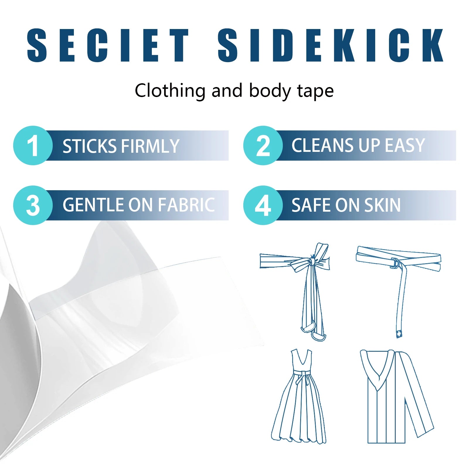 Invisible Double-Sided Anti-Slip Tape for Neckline & Straps