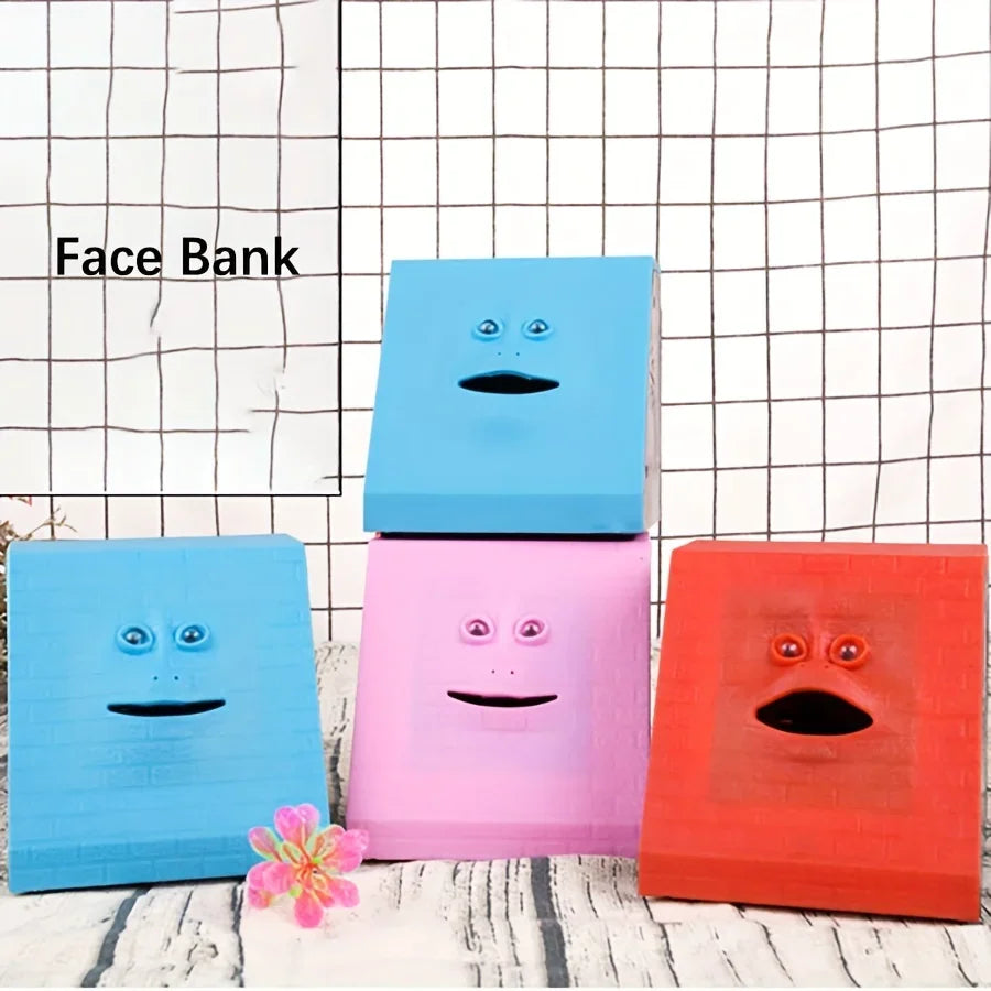 Plastic Face Bank Human Face Smart Sensor Piggy Bank Electric Coin Can Eat Money Face Piggy Bank Store Coins Oasis Select