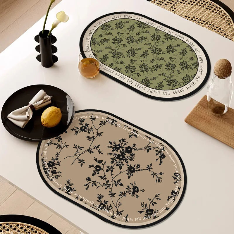 French Waterproof Leather Placemat Grease-proof Washless Placemat Dishes Scalder-proof Thermal Insulation Mat Western Placemat Oasis Select