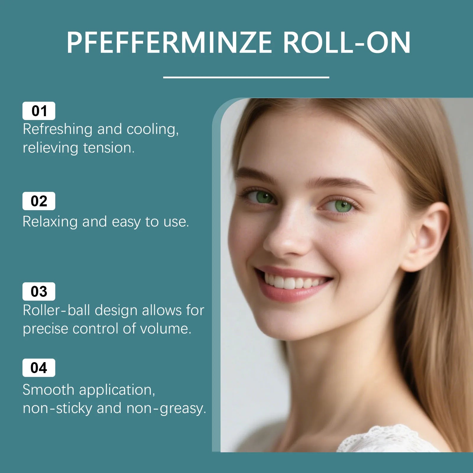 Peppermint Roller Essential Oils Portable Refreshing Fragrance Natural Comfort Massage Body Oils Roll On Relaxing Gift Women Men Oasis Select