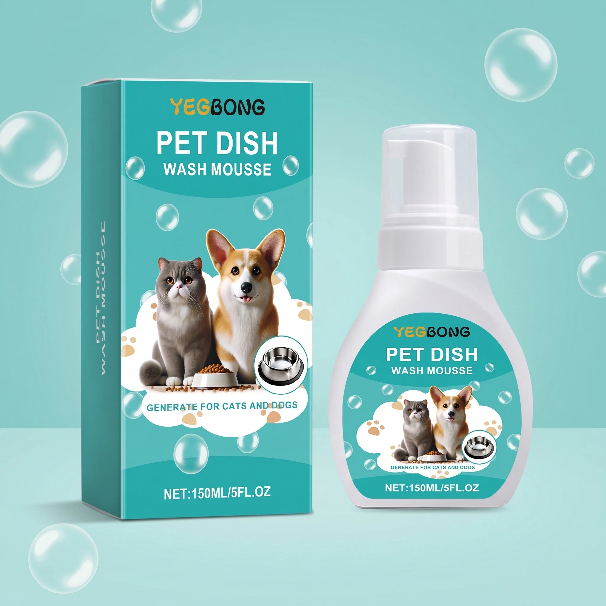 Pet Dish Wash Mousse for Cat & Dog Food Bowls Odor Remover Effectively Dissolves Saliva Slime and Greasy Buildup Pet Care Oasis Select Default Title