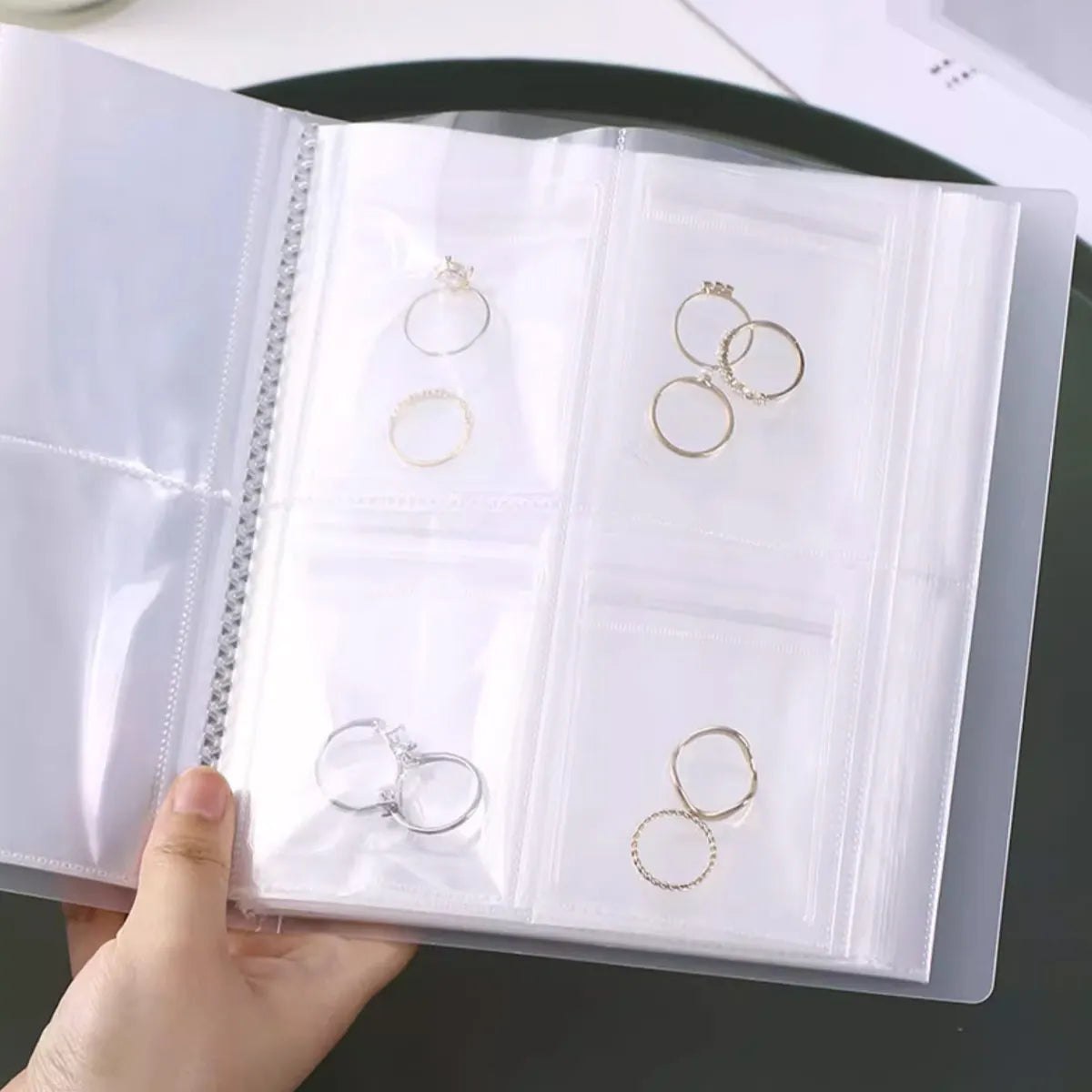 Jewelry storage album, transparent PVC storage book, earring, necklace, bracelet, ring storage bag, anti-oxidation jewelry bag Oasis Select