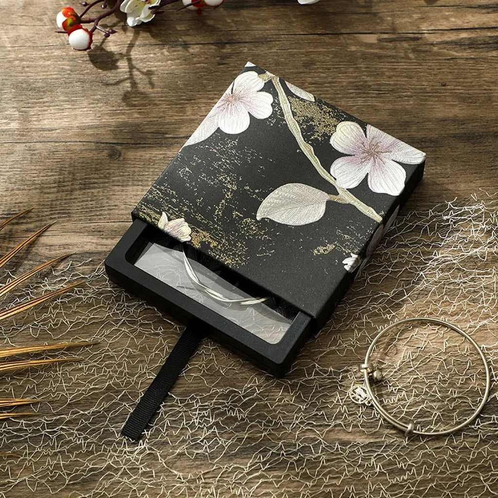 Retro Floral Embossed Drawer Jewelry Box | PE Film Display
