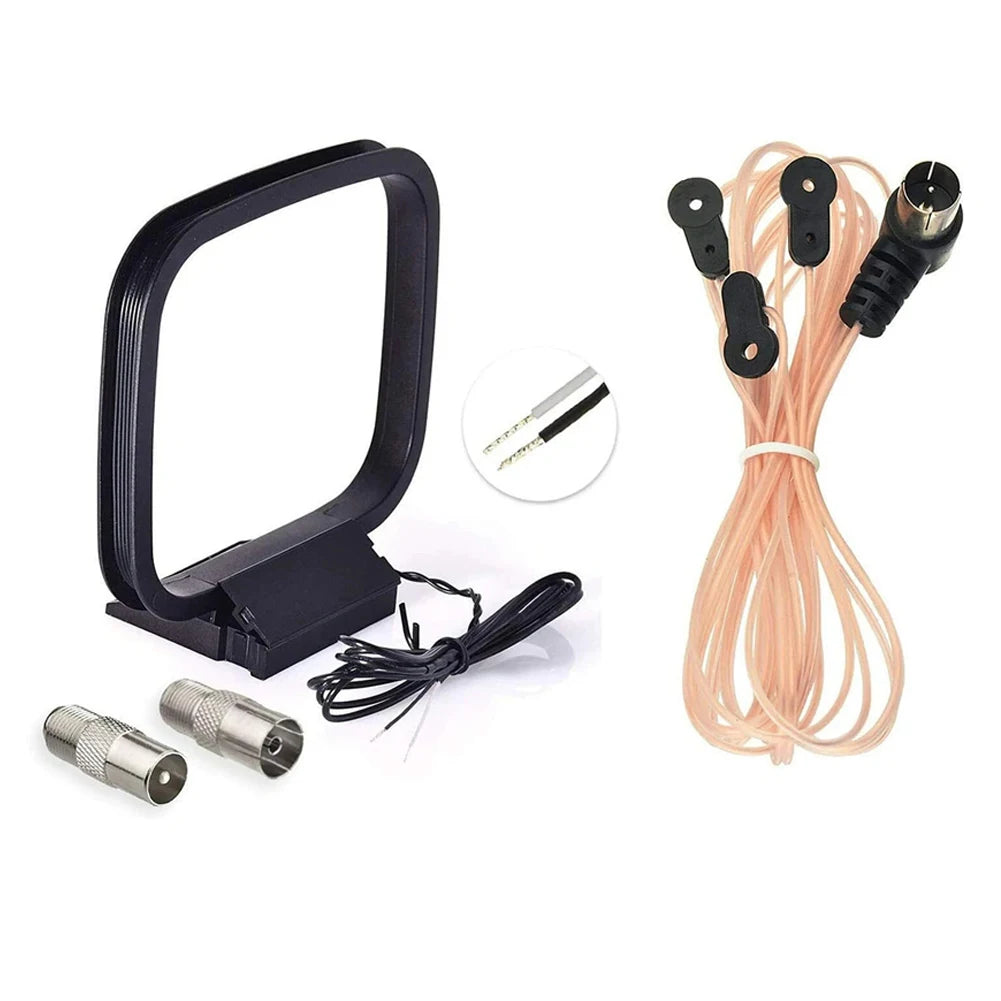 Indoor Use FM Dipole Antenna AM Loop Antenna for Home Audio and TV Tuner Dual Band Support with Copper Core Shielded Cable Oasis Select