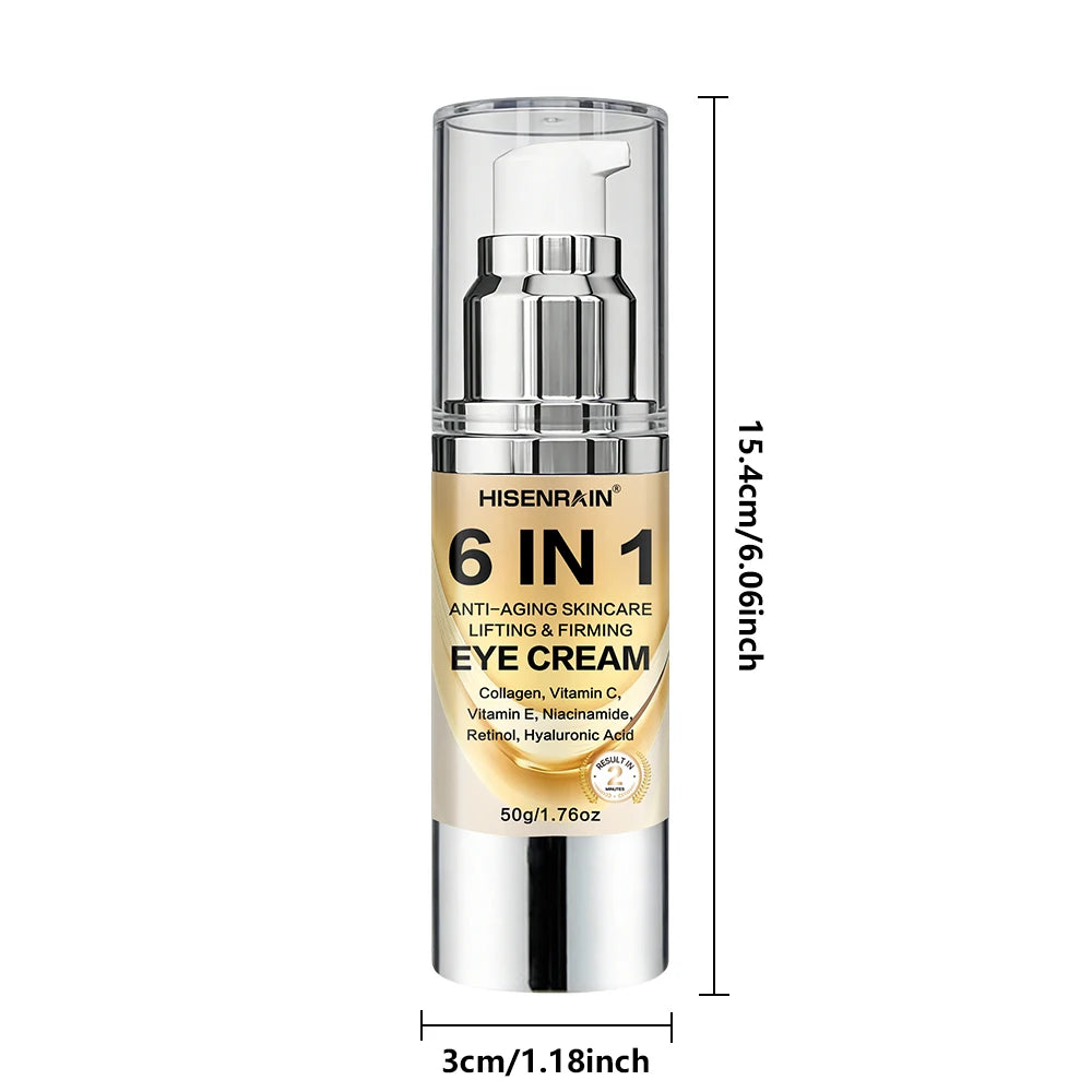 HISENRAIN 6-in-1 Eye Cream – Dark Circles & Wrinkles | 50g Eye Cream Oasis Select