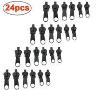 3 Sizes Universal Instant Fix Zipper Repair Kit Replacement Zip Slider Teeth Rescue Sewing Clothes Bag Zippers Tool Accessories Oasis Select Black-24pcs