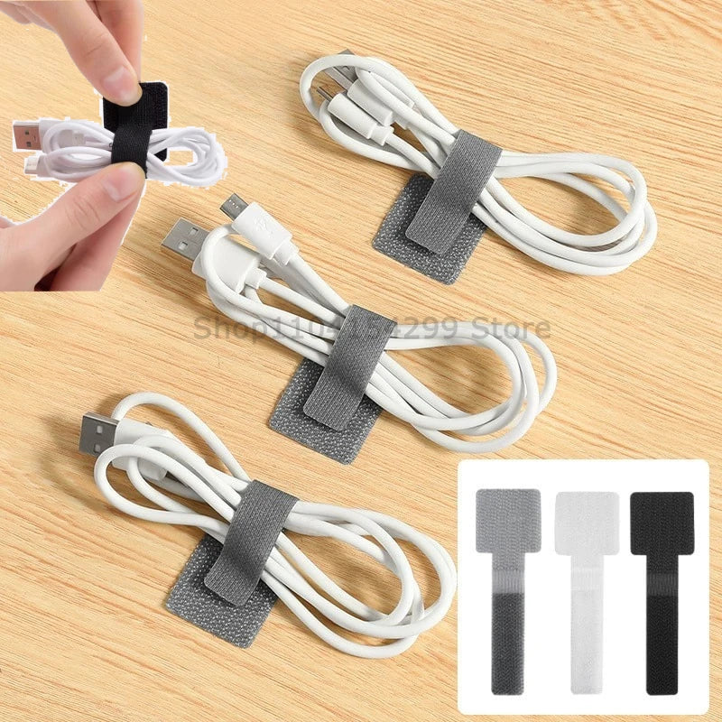New Reusable Cable Ties Velcro Ties Self-Adhesive Power Cord Cable Holder Adjustable Cord Storage Desktop Organiser Manager Oasis Select