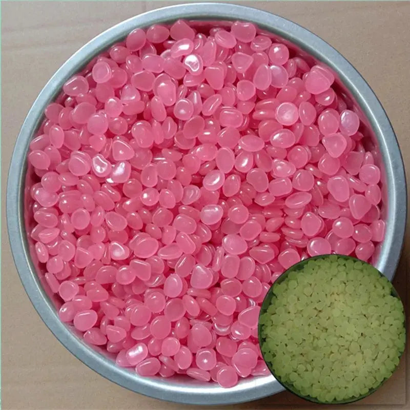 200Pcs Glow in the Dark Pebbles – Garden, Aquarium & Patio Decorative Garden Pebbles Oasis Select Pink 1cm