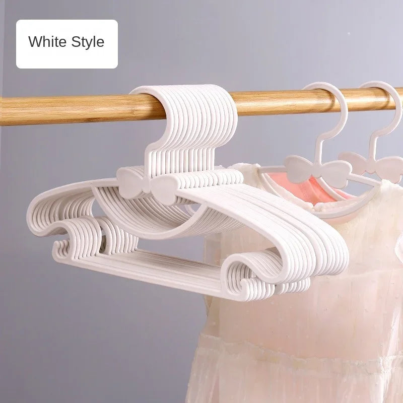 10-50PCS Kids Hangers Baby Clothes Hangers for Drying Child Hanger with Bow Design for Home Use Dry Wet Two Use Oasis Select White 10PCS