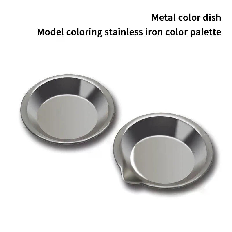 10Pcs Makeup Palette Stainless Steel Small Round Paint Tray Artist Watercolours Paint Mixing Palette Tray For Artist Oasis Select