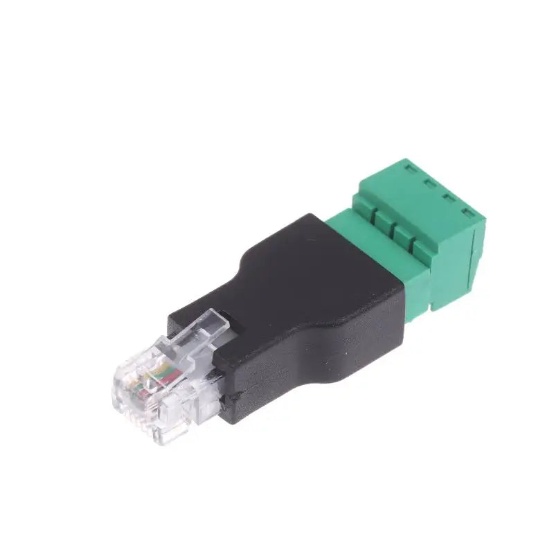 1/2Pcs 6P4C Male To 4 Pin Screw Terminal Converter RJ11 Ethernet Connector For Phone Receiver Extend Cable Adapter Oasis Select A1