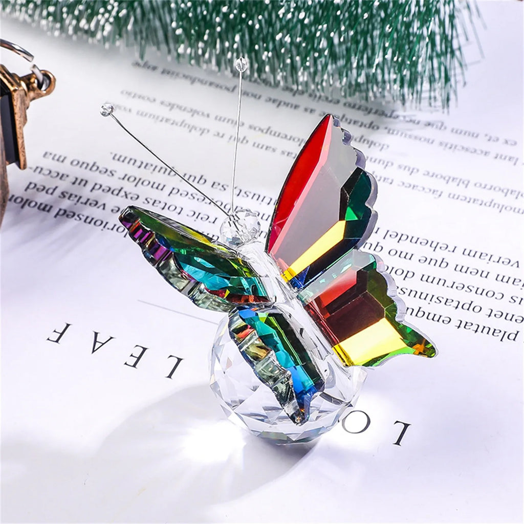 Crystal Handicrafts Three-Dimensional Butterfly Ornaments Souvenirs Small Gifts Creative Home Counter Tabletop Decoration Oasis Select D One Size