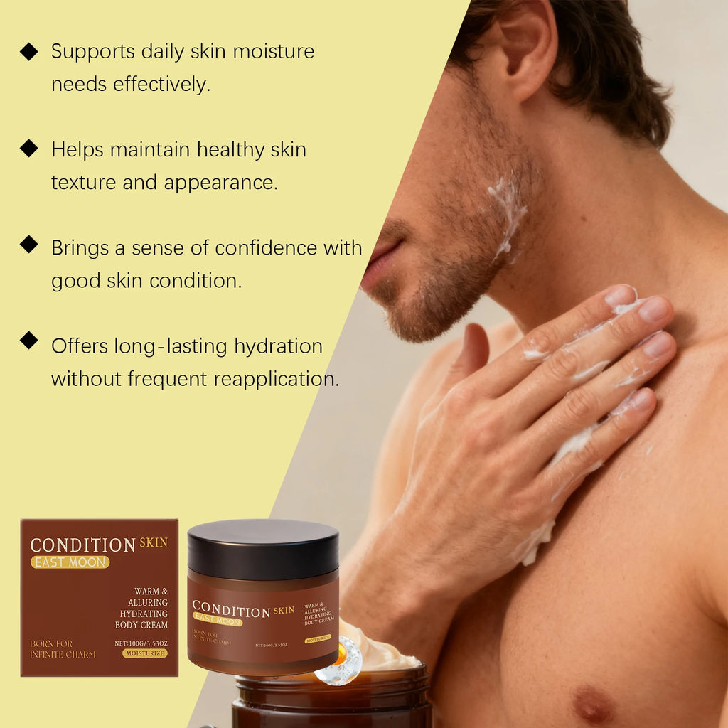 Men's Moisturizing Body Cream Reduce Dryness Nourishing Skin Anti Acne Long Lasting Hydrating Coconut Oil Body Oil for Men 100ml Oasis Select