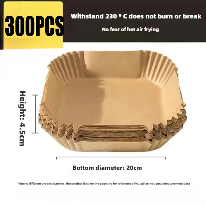 Air Fryer Liner Fryer Air Accessories Aerogrill Parchment Disposable Liner Non-Stick Parchment Baking Oven Paper Accessories Oasis Select 300pcs-Square