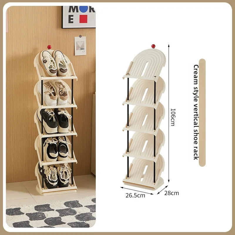 Multi layer simple storage shoe rack for household use, multifunctional and minimalist shoe cabinet, bedroom storage rack Oasis Select 5 Layers - Cream