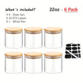 22oz Set Of 6 Glass Jars With Airtight Bamboo Lids Glass Kitchen Canisters Clear Container For Food Storage Of Dry Goods Cookie Oasis Select 6pcs