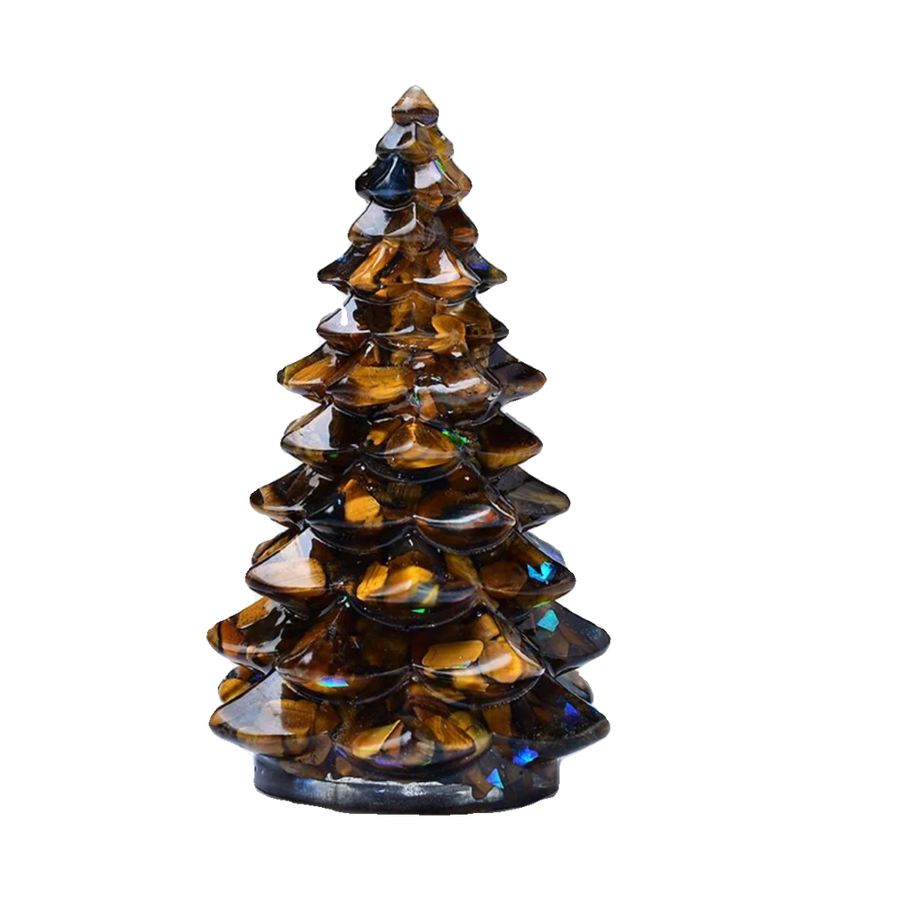 New Natural Crystal Crushed Stone Christmas Tree Resin Decorative Item for Home Desktop Decoration Christmas Display Oasis Select