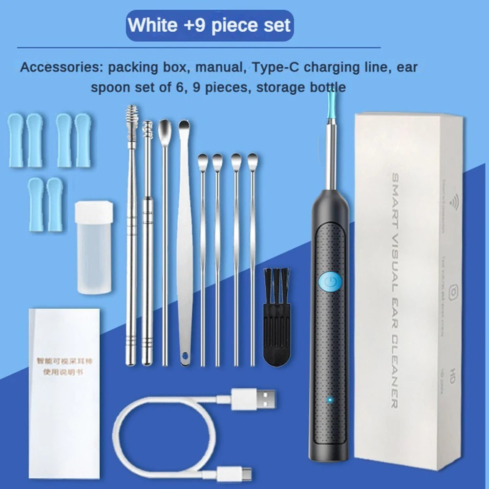 Visual Ear Wax Cleaner with HD Camera – Safe Endoscope Tool Ear Wax Removal Tool Oasis Select Black D france