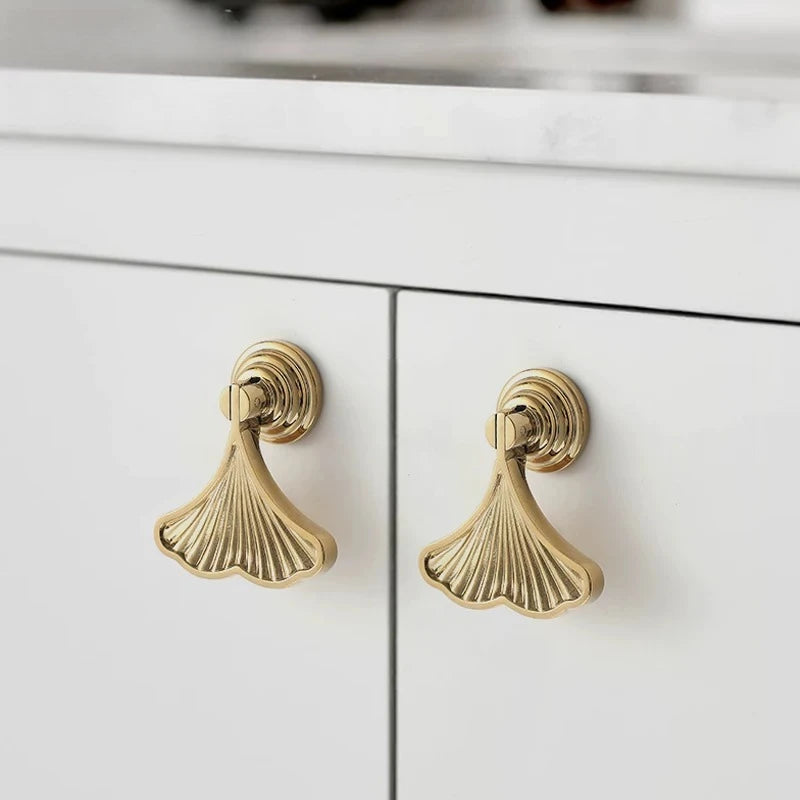 Pure Brass Light Luxury Pendant Drawer Yellow Antique Copper American Gold Cabinet Door Retro Antique Copper Single Hole Handle Oasis Select