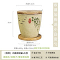 Ceramic Retro Seasoning Pot Hand-painted Salt Pot Oil Tank Pepper Pot for Kitchen Oasis Select porcelain spoon