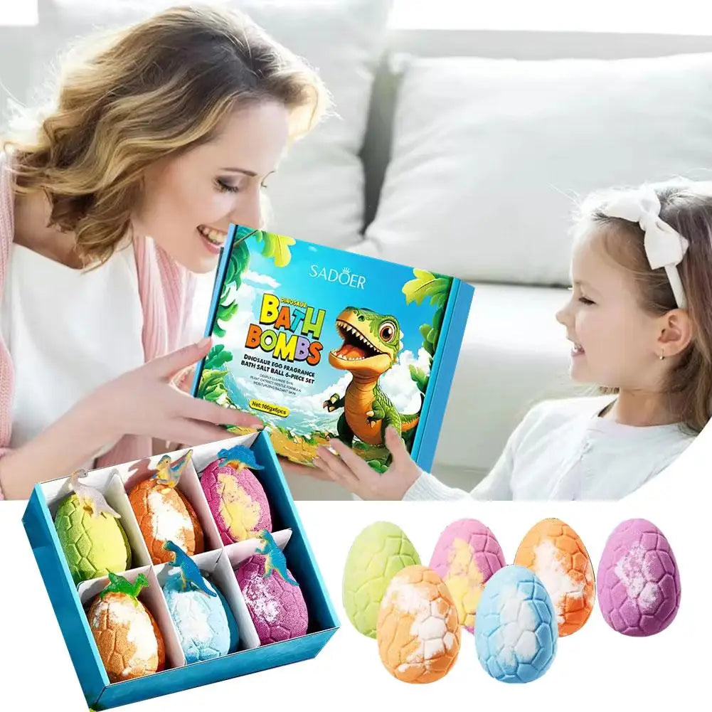 6PCS Bath Bombs for Kids Toddler with Dinosaur Eggs Inside, Fizzy Spa Balls Gift Set, Handmade Bubble Fun Relaxing Holiday Gift Oasis Select