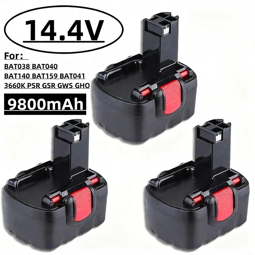 9800mAh For Bosch 14.4V Battery For Bosch D70745 2607335273 BAT038 BAT140 BAT040 BAT041 BAT159 2607335465 26073356 Drill Battery Oasis Select